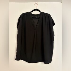 Banana Republic Women’s Size 2XL Capped Sleeve All Black Popover Blouse Top